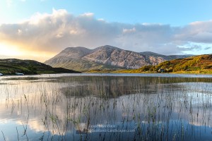 Photo of Arkle from the southern end of Loch Stack late on a summer evening