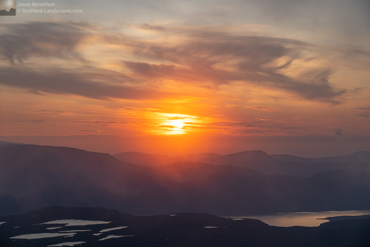 Photo - The sun heading down towards the clouds over Cape Wrath