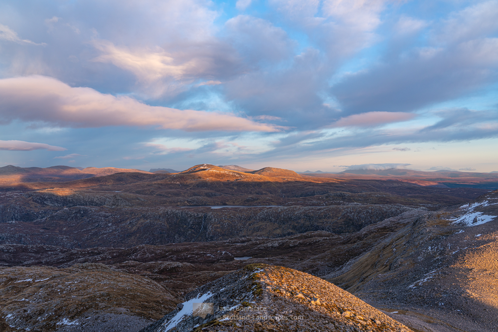 Beinn Leoid and the wilderness at the head of Glen Coul from the east ridge of Glas Bheinn