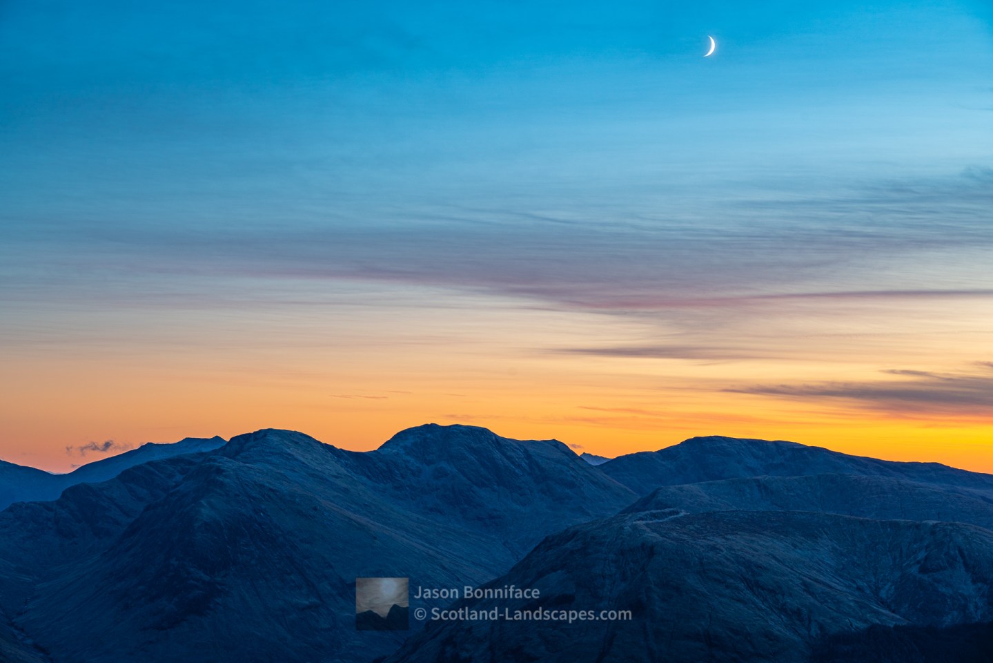 Moon Over Sgor na h-Ulaidh, Glencoe, Fort William & Glencoe