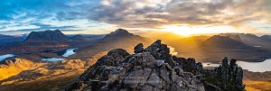 Morning on Stac Pollaidh - A Panorama, Assynt & Ullapool