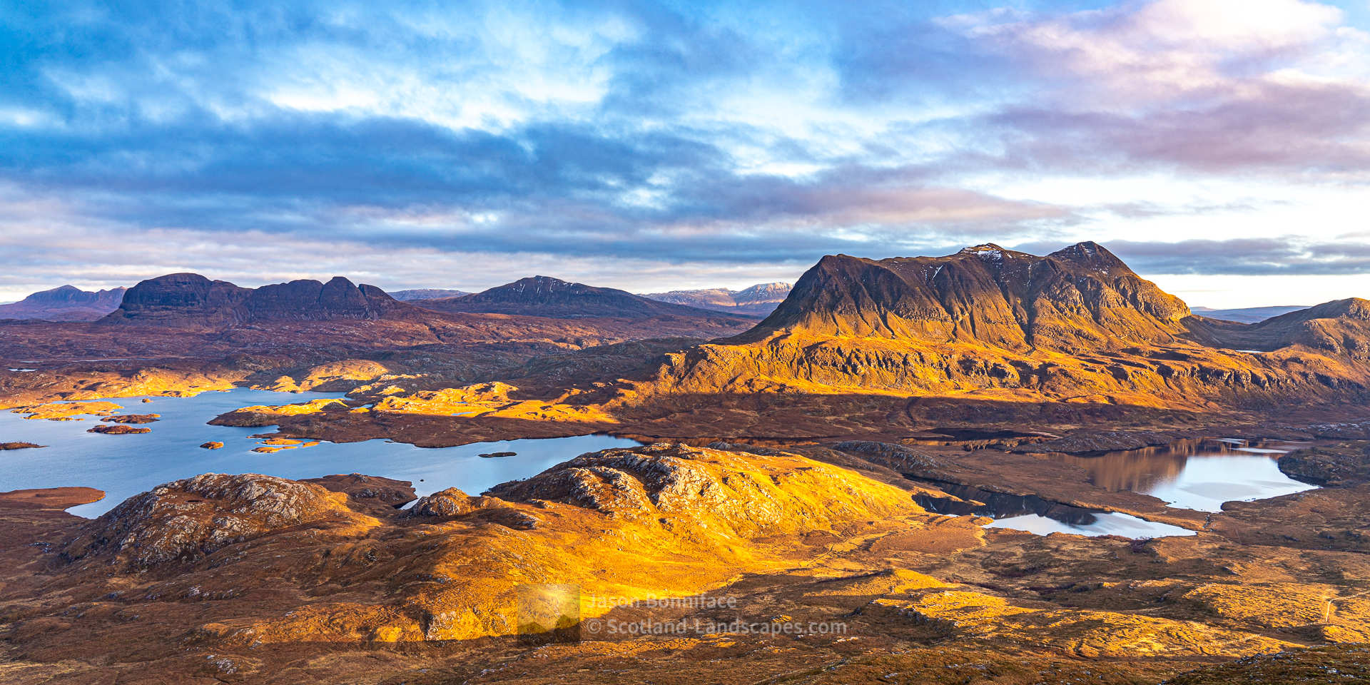 Suilven, Canisp, Cul Mor from Stac Pollaidh, Assynt & Ullapool
