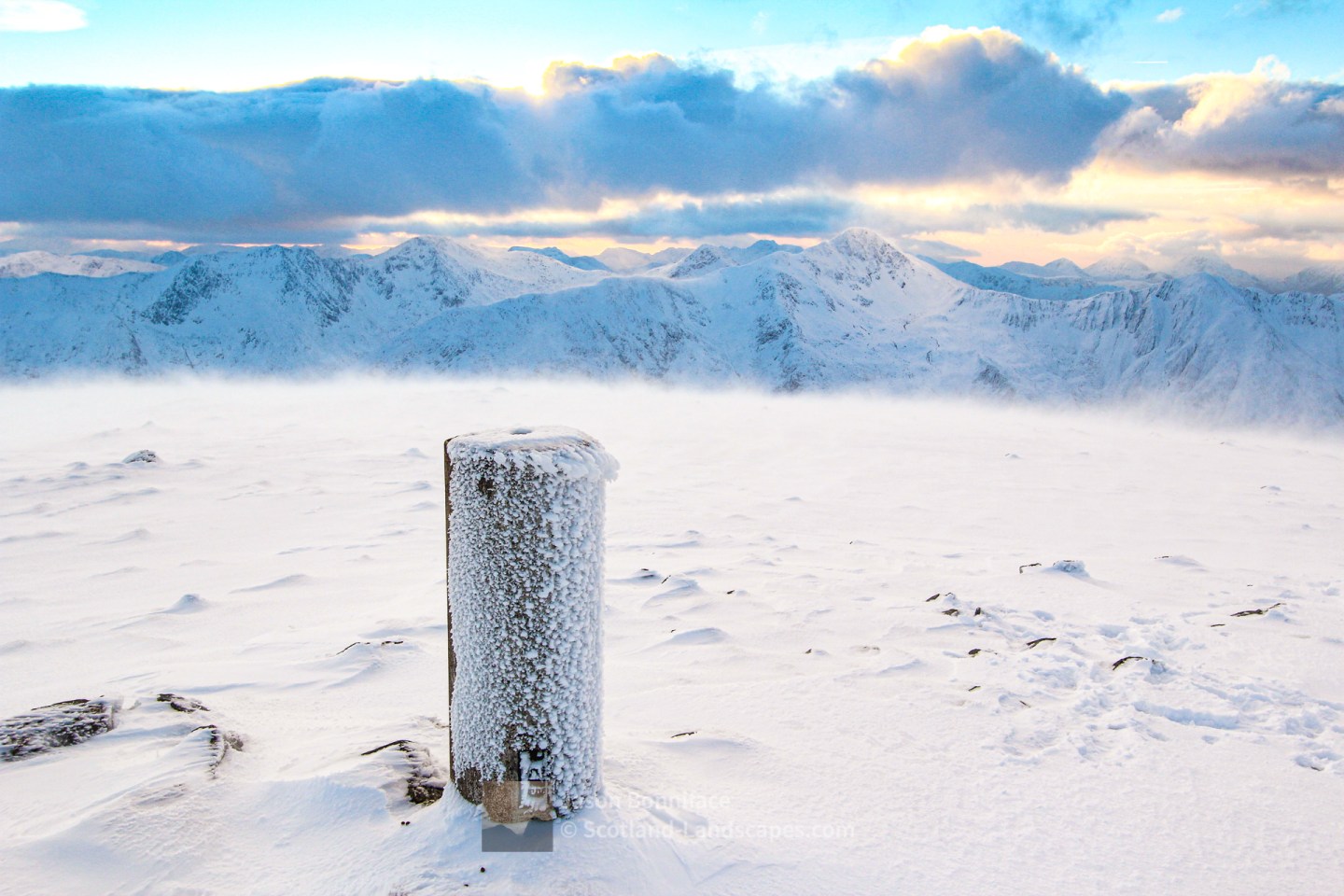 The Summit of Beinn Fhada (Ben Attow) on a Winter Afternoon, Lochalsh & Knoydart