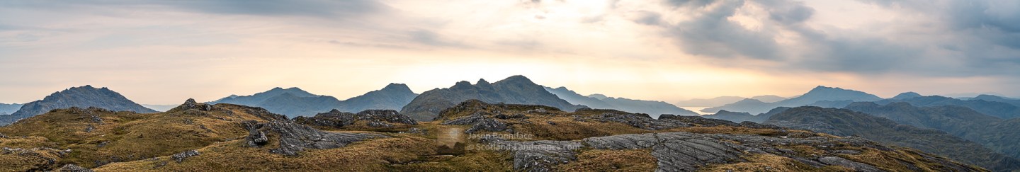 A Westerly Panorama from Sgurr Airigh na Beinne, Lochalsh & Knoydart