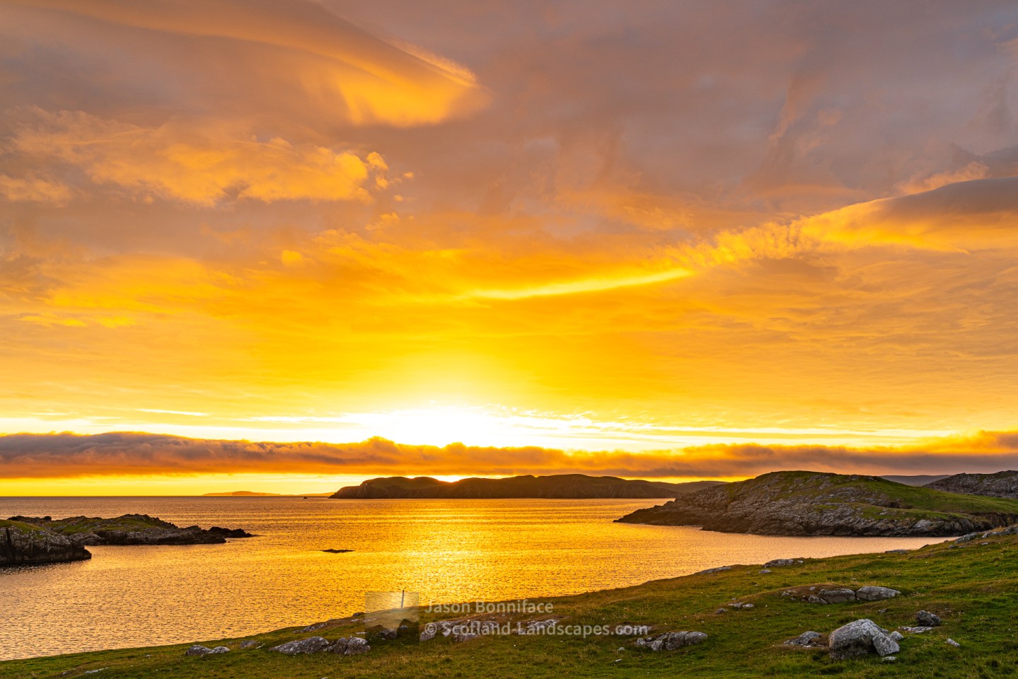 Sunset Over the Ness of Hillswick from Nibon - 2, Shetland