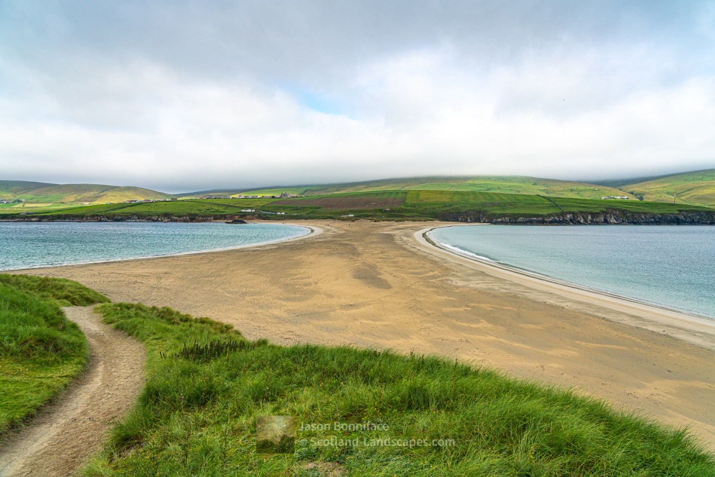 The St Ninian's Isle Tombolo from St Ninian's, Shetland