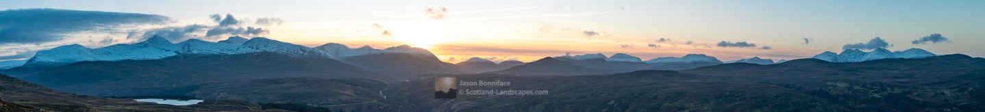 A Panorama of the Fannichs, Fisherfield Hills and An Teallach, Assynt & Ullapool