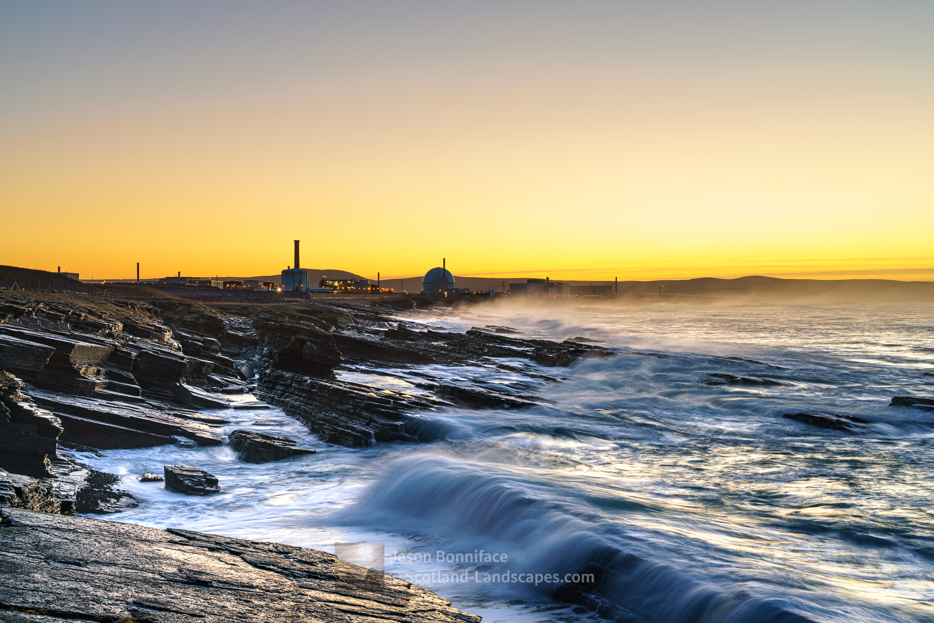 Crashing Waves - Dounreay at Sunset - 3, Caithness