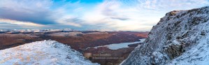 A westerly February morning panorama from the south ridge of Ben Hope, Northern Sutherland