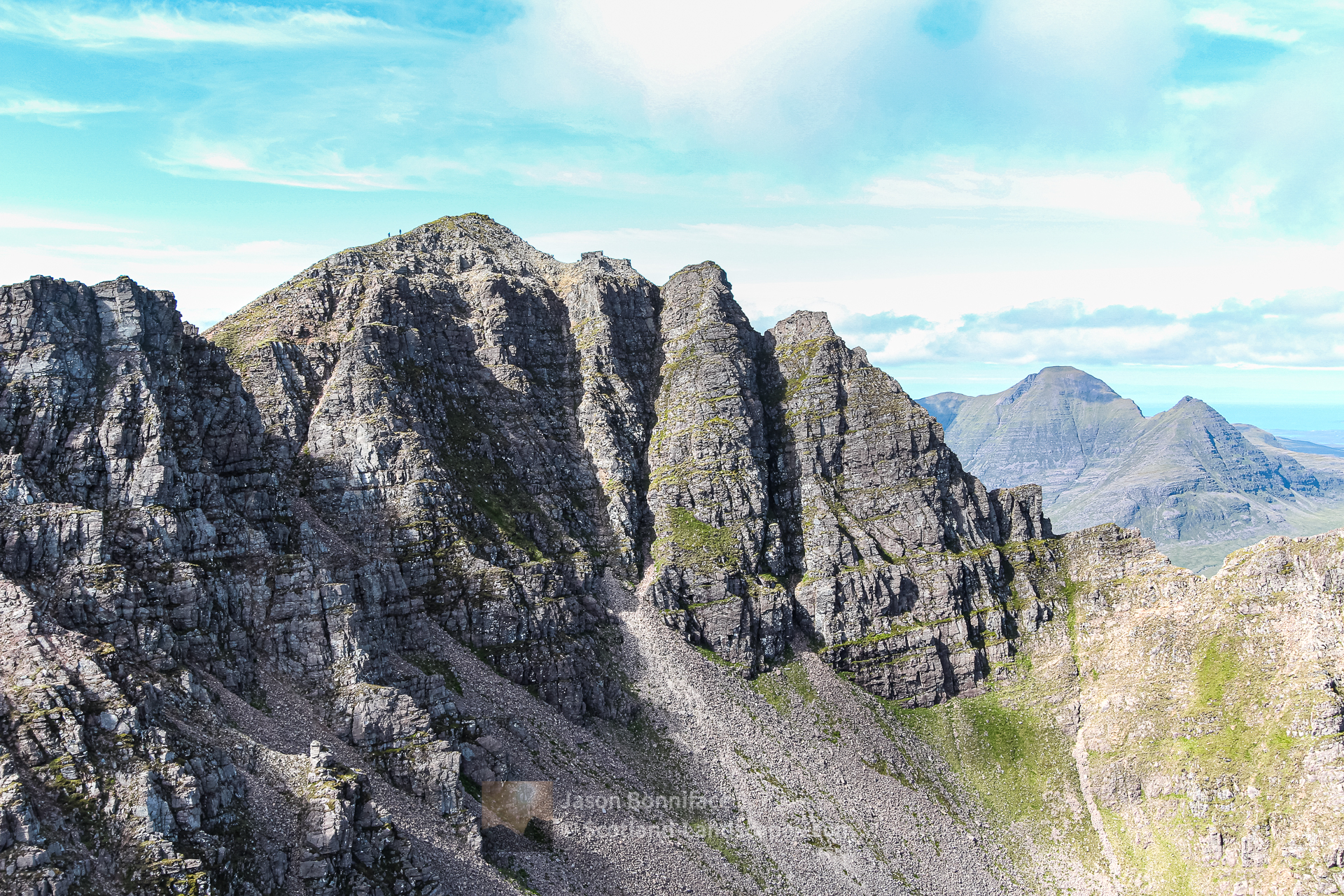Mullach an Rathain and the Northern Pinnacles across Coireag Cham, Torridon & Fisherfield