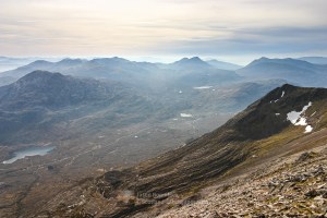 The southern slopes of Sgurr Ban with Coire an Laoigh below and the Coulin Forest hills to the left, Torridon & Fisherfield