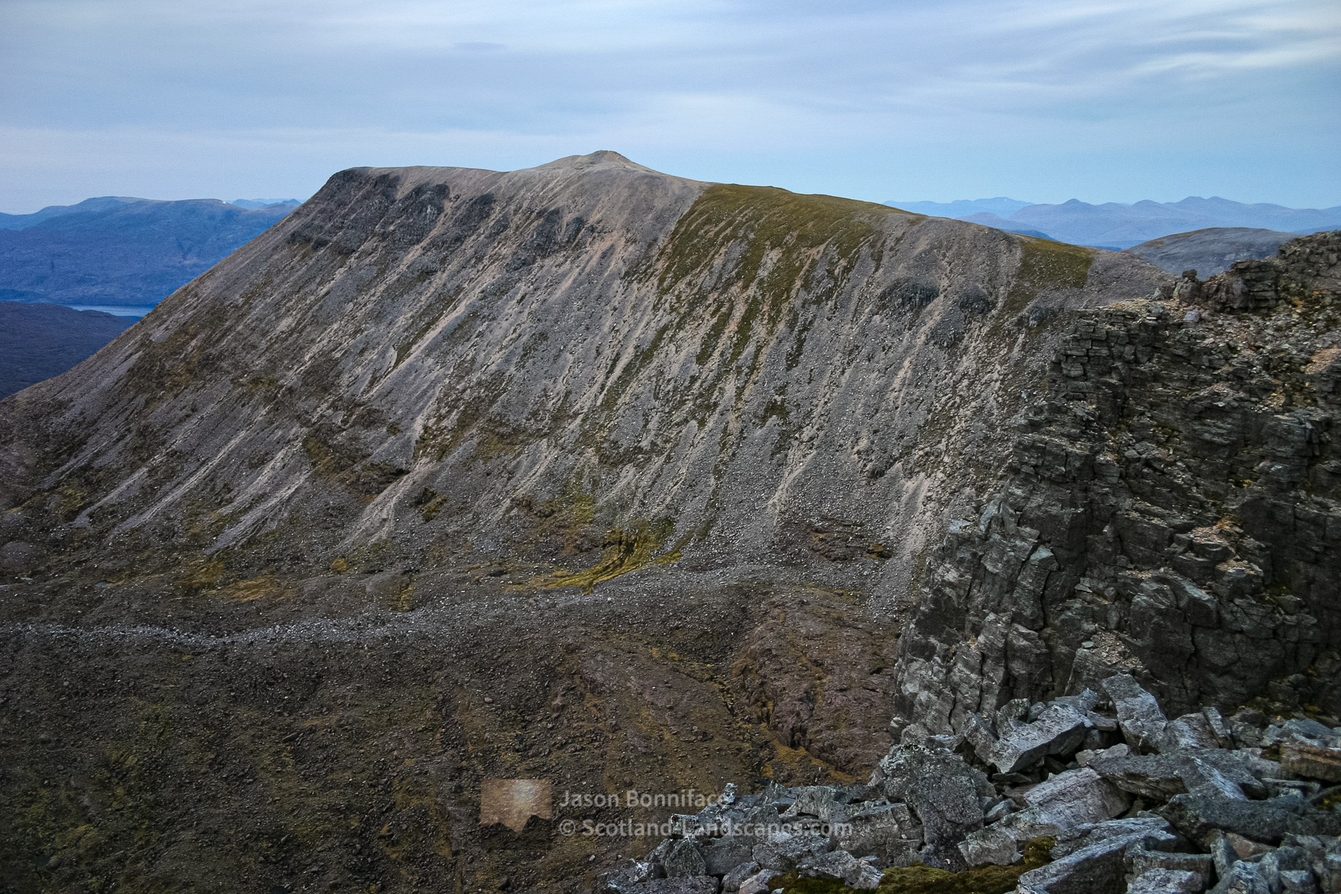 Ruadh-stac Mor from the top of the Triple Buttress, Coinneach Mhor, Torridon & Fisherfield