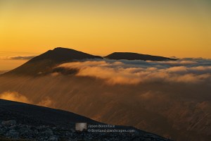 Cranstackie and Beinn Spionnaidh at sunset from An t-Sail Mhor, Northern Sutherland
