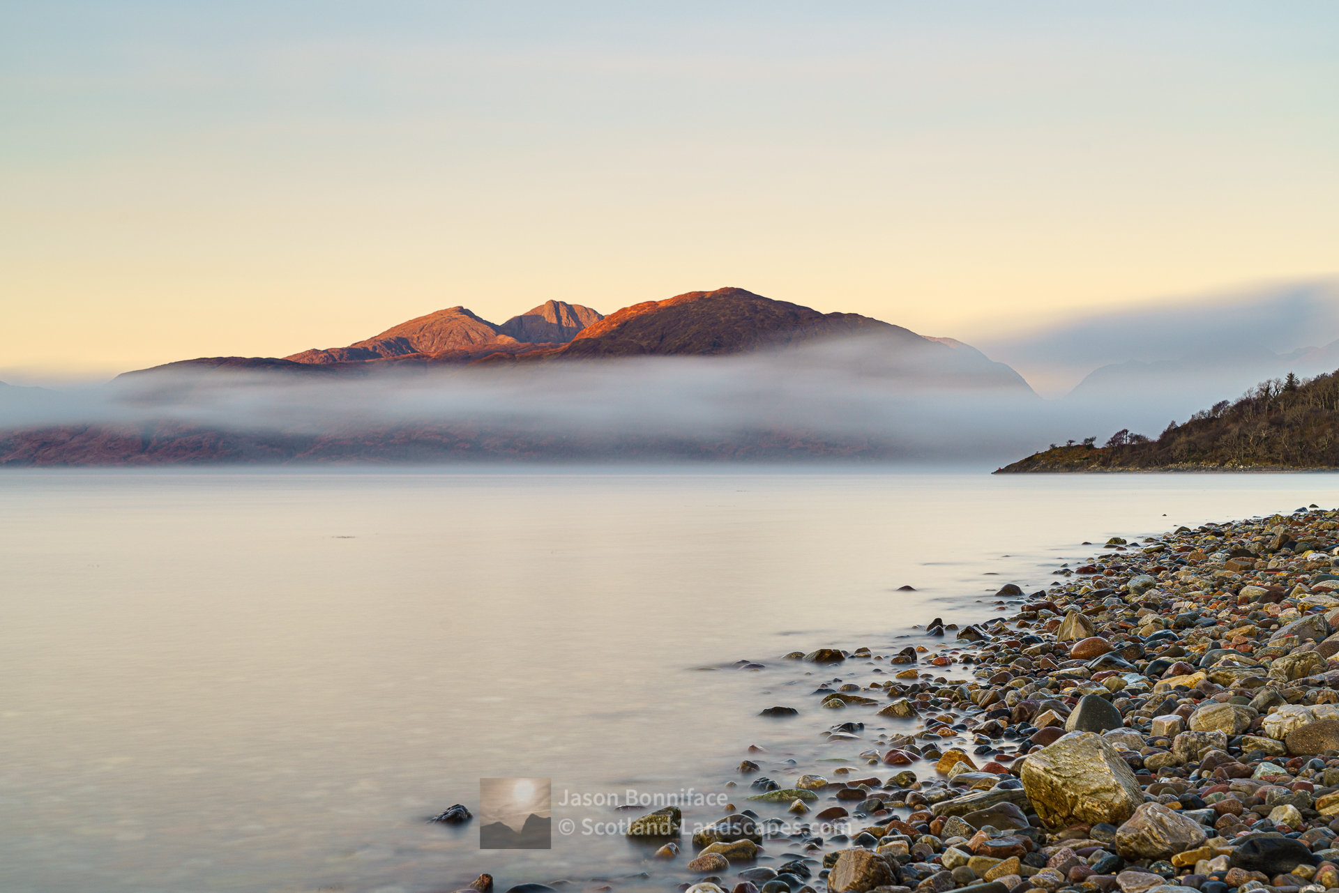 First sun - Loch Linnhe & Garbh Bheinn from Onich, Fort William and Glencoe
