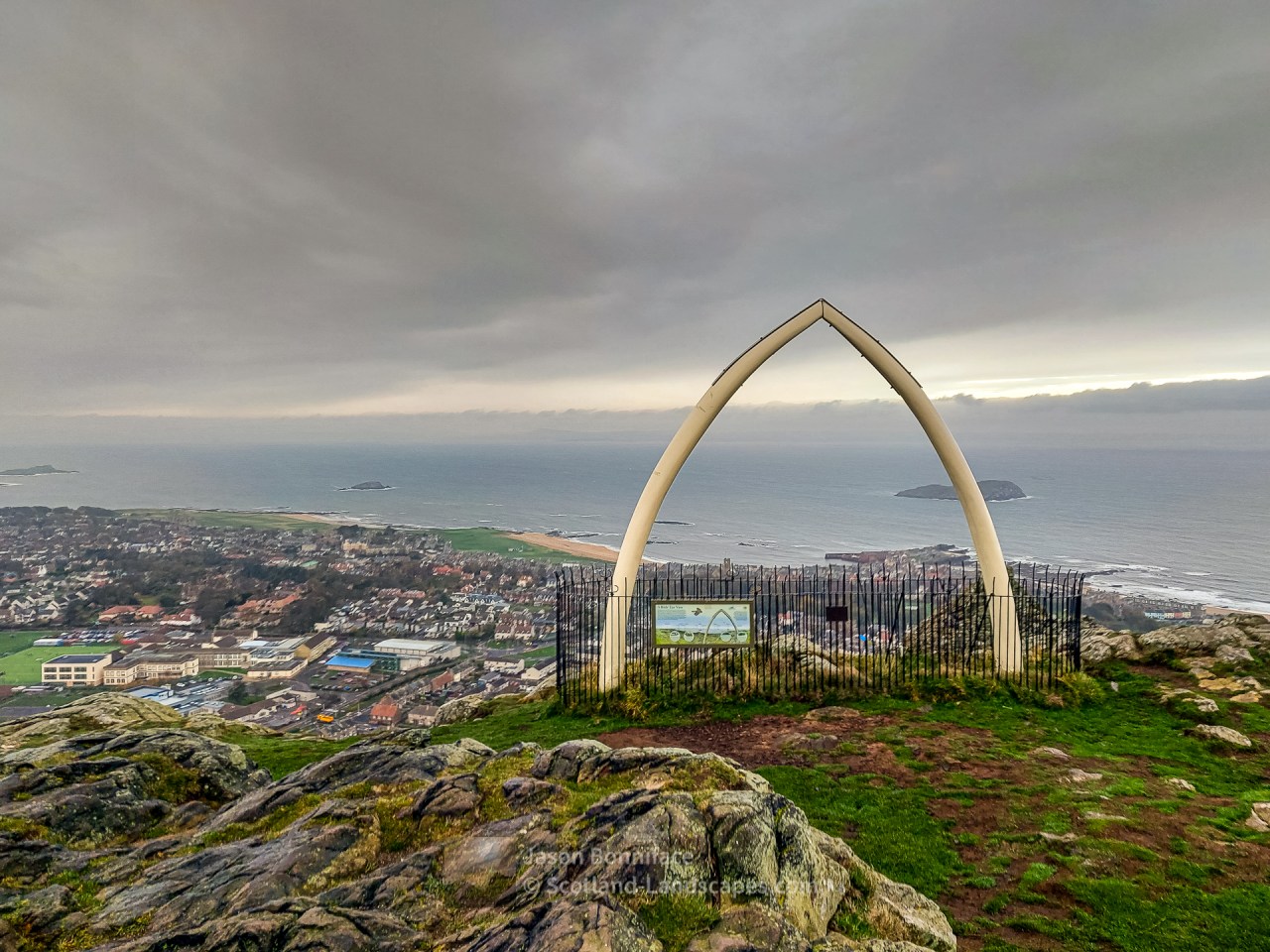 The North Berwick Law whale jaw bone (replica), Edinburgh and The Lothians