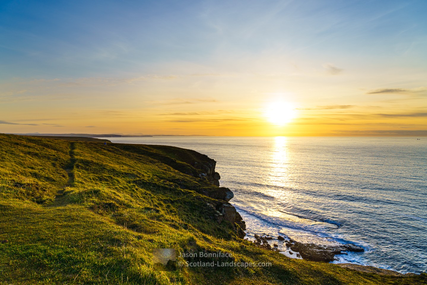 A stunning September sunset on the north coast from the cliff top at Dunnet Head, Caithness