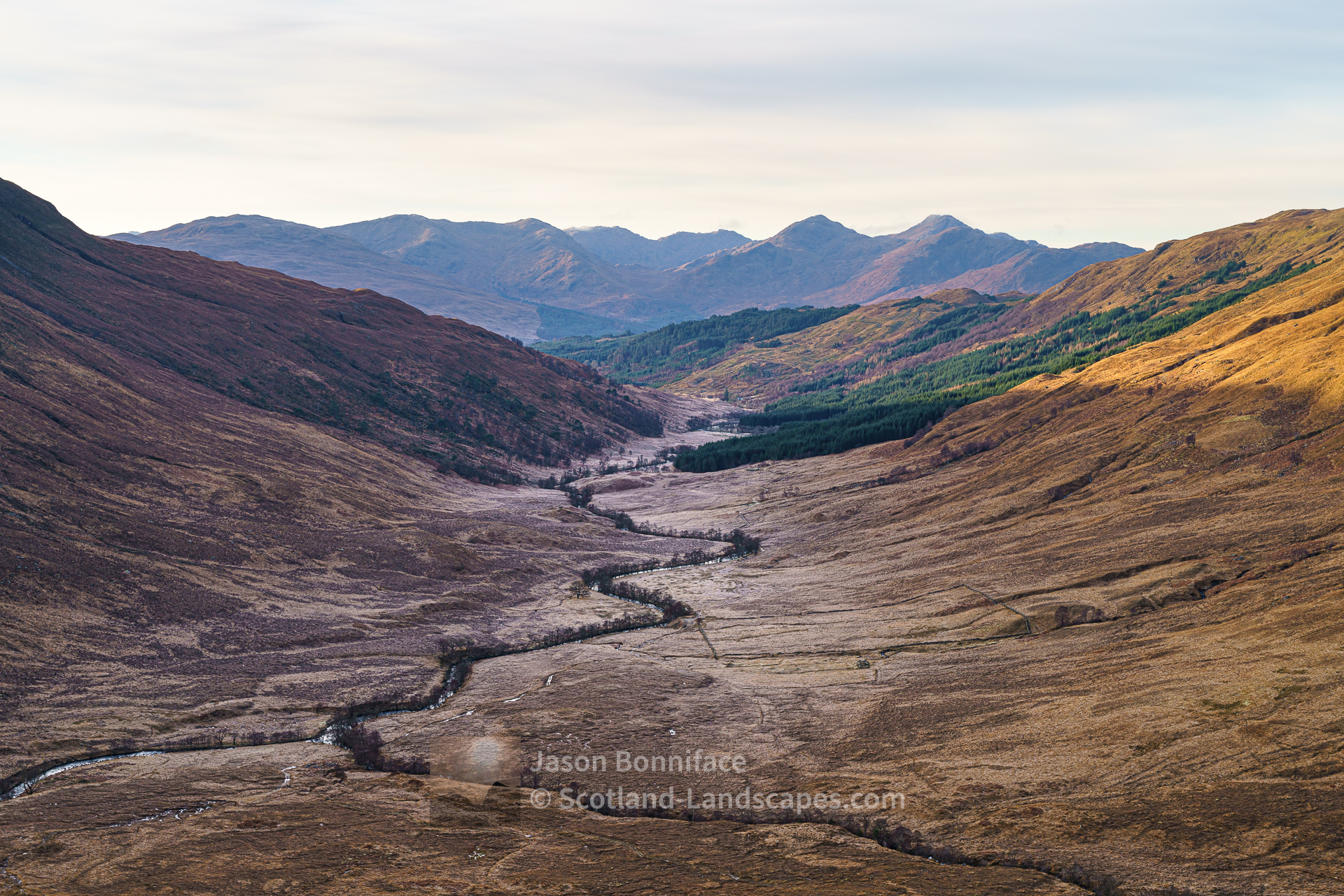 Gleann Fionnlighe from the south ridge of Gaor Bheinn (Gulvain), Morar to Morvern