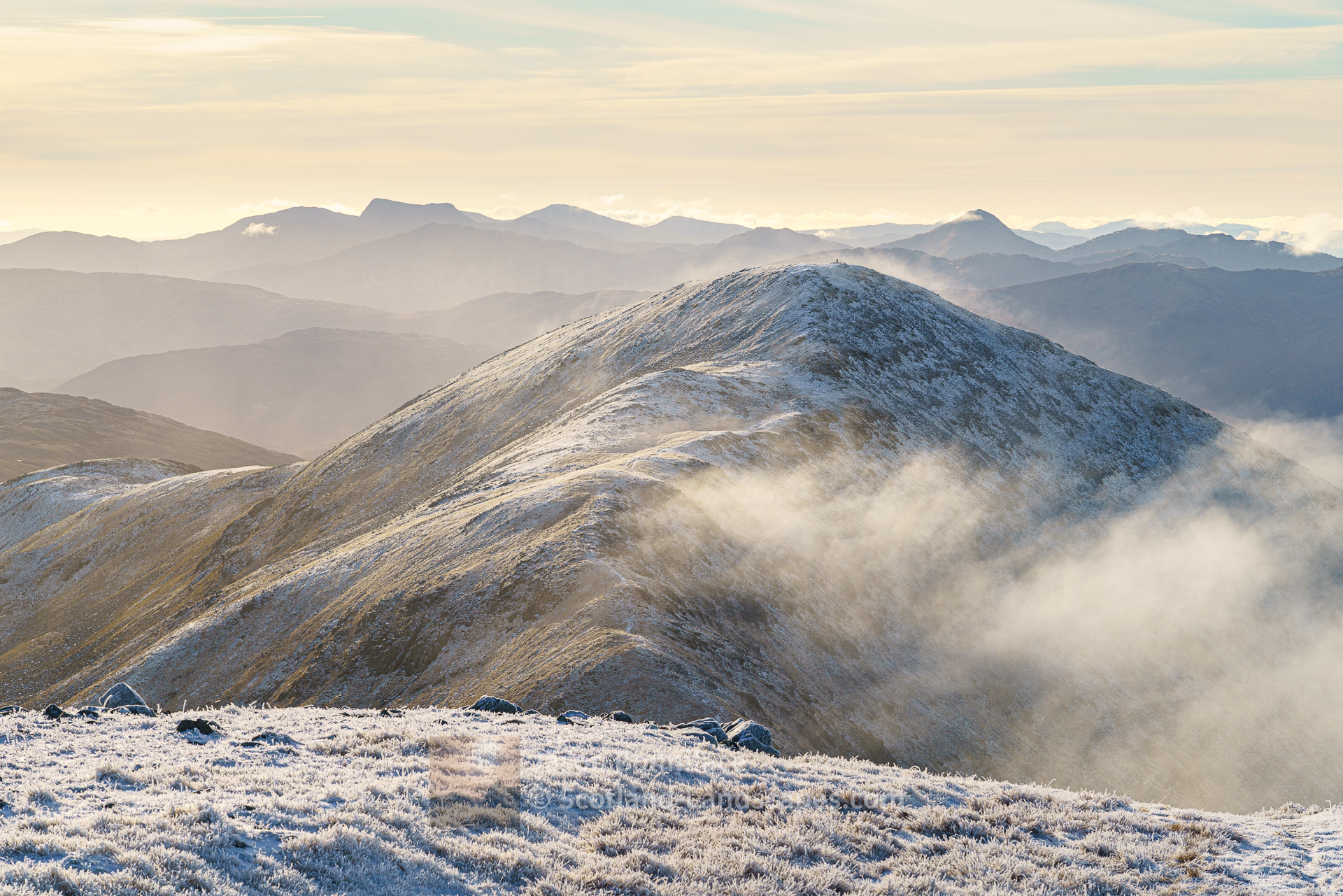The south top of Gaor Bheinn (Gulvain) from the summit, Morar to Morvern