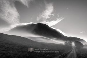 Shifting morning mists around Ben Hope, Northern Sutherland
